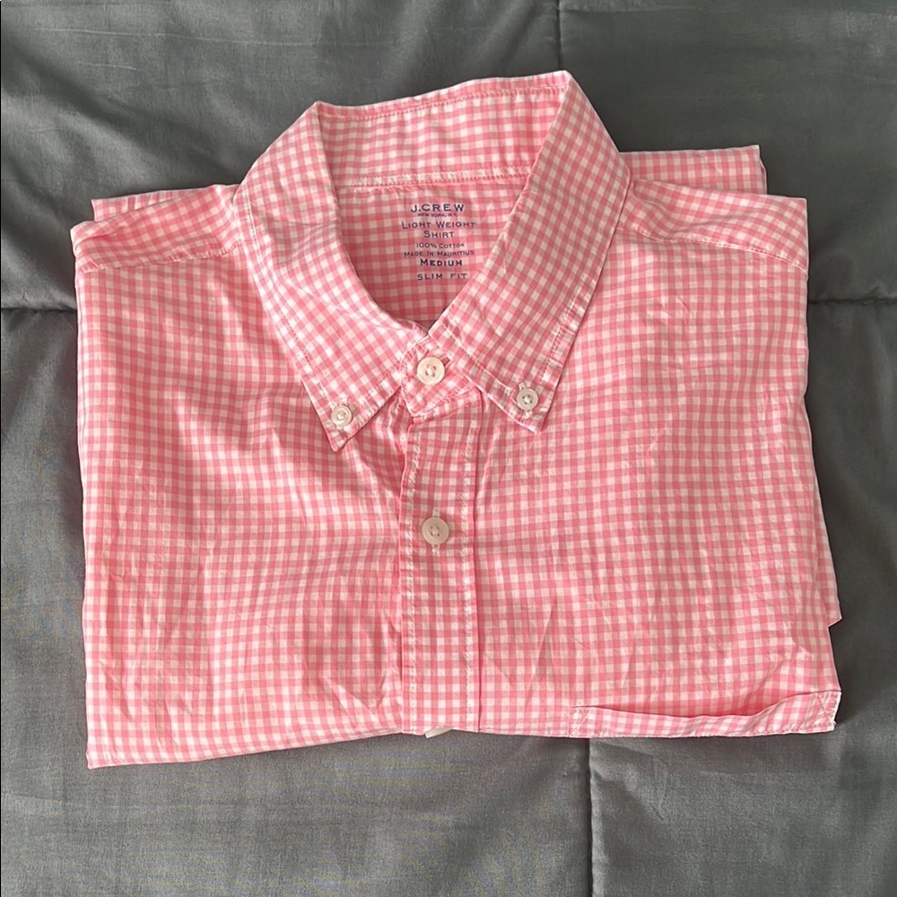 JCrew Lightweight Slim Shirt Plaid Size Medium